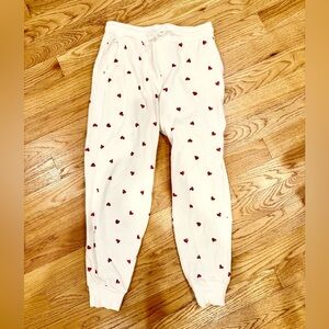 NEW Colsie White Joggers with Red Hearts - Size M - Valentine’s Day